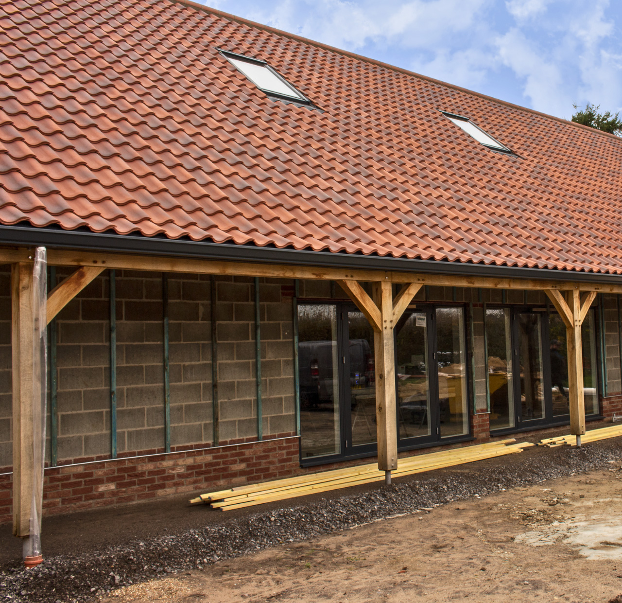 Lignacite concrete blocks in a barn conversions